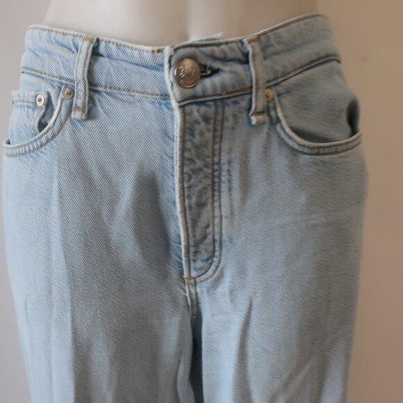 Women Rag & Bone Logan Low Rise Light Blue Wide-Leg Button-Fly Denim Jeans 27 - Picture 3 of 14
